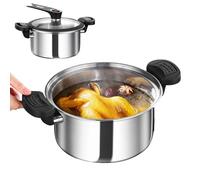 Portable Pressure Cooker, Quick Cook Pressure Cooker for Stews and Various Dishes | Multifunction Stainless Steel for Fast Cooking Vegetables, Meat, Fish and Soups