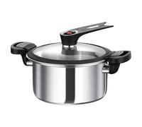 Portable Pressure Cooker - Stainless Steel Pot, Fast Cooking Family Cooker | Multifunctional Kitchen Accessory For Beans, Stews, Meat, Soup, Quick Heat Distribution And Daily Home Dining Efficiency