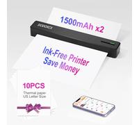 Portable Printers Wireless for Travel, Portable-Thermal-Bluetooth-Inkless-Printer Support 8.5" X 11" US Letter&Legal,A4&,A5,with 10 pcs Folded Thermal Paper,Compatible with Android,iOS Phone&Laptop