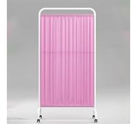 Portable Privacy Screen, Room Divider, Medical Privacy Screen With Wheels, Folding & Rolling Room Divider For Health Room Cubicle Clinic Salon, Bed Partition With Rounded (Size:2panel,Color:Pink)