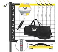 Portable Professional Volleyball Net Set Outdoor Backyard, Anti-Sag Design, Adjustable Height Poles, Volleyball Nets Sets with 2 Scoring Poles, Carrying Bag for Beach, Yard and Lawn