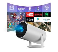 Portable Projector 4K,Mini Projector with WiFi6 and Bluetooth 5.0 130-Inch Support 160 ANSI Auto Keystone Outdoor Home Projector Built-in Android 11.0 OS