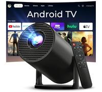 Portable Projector Mini Projector with WiFi and Bluetooth Built-in Android 11, 1080P 4K Support LYNCAST 180°Rotatable Upgrade HY300pro+ for Home,Outdoor Use OptiBarrel 500
