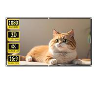 Portable Projector Screen, 16:9 4K HD Foldable Anti Crease Backing Black Projection Movies Screen for Home Theater, Camping(84inch)