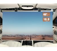 Portable Projector Screen for Car, 40 inch 16:9, Pull Down and Auto Rolling, Foldable and Small, Retractable Projection Screen Mini, 4K HD Screen for Car, SUV, RV and More (One-Click Auto Rolling)