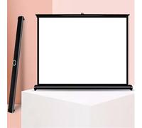 Portable Projector Screen, Manual Pull-Down with Retractable Tabletop Support for Home Cinema, Outdoor Travel, Office Meeting