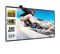 portable projector screen Thicken Projector Screen,Foldable Portable White Projection Screen Polyester Outdoor Home Theater Projection Screens(60 inch)