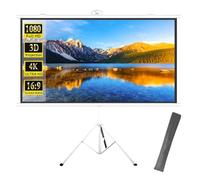 Portable Projector Screen with Stand,16:9 Pull-Up Projection Screen for Home and Outdoor Use, Mobile Wall-Mounted 4K HD Cinema Screen with Carrying Bag