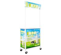 Portable Promotion Counter Table, Aluminum Alloy Folding Podium for Tradeshow, Retail Exhibition, and Event Reception