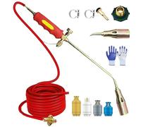 Portable Propane Torch Weed Burner Kit with 4ft Hose for Flame Weeding, Roofing, and Ice Removal - 2in Nozzle Diameter