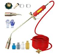 Portable Propane Torch Weed Burner Kit with Dual Switch, 30/35/50mm Nozzles, 1.2/2/5m Hose, Ideal for Flame Weeding, BBQ Lighting, Roofing, and Ice Removal