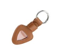 Portable Protective Pick Holder Triangular Shape Pick Storage Case Guitar Bag Practical Container PU Texture Guitar Holder Keychain
