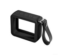 Portable Protective Silicone Case for JBL For GO 2 Speakers with Carrying Strap, Travel Ready Cover Designed to Keep Your Device Secure and Protected (Black)