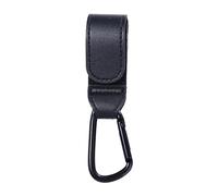 Portable PU Leather Stroller Hooks Clips, Rotate 360 Degree Cart Organizer Pram Hook Accessories(black-1PC)