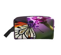 Portable Purple Plum Butterfly Print Toiletry Bag,Multi Functional Lightweight Large Capacity Storage Pouch