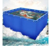 Portable PVC Folding Fish Pond with Drain Valve - Ideal for Koi, s, riums & Gardens - Waterproof Canvas - Size: 200 * 100 * 80cm