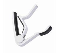 Portable Quick Change Guitar Capo with Handheld Tuner for Folk Guitar - Metal Construction, Spring Loaded, Blue Finish (Black) (White)