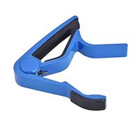 Portable Quick Change Guitar Capo with Handheld Tuner for Folk Guitar - Metal Construction, Spring Loaded, Blue Finish (Black) (White) (Blue)