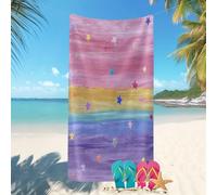 Portable Quick Drying Beach Towel 90x180 cm Cartoon Romance Stars Super Absorbent Microfiber Swim Towels Adult for Pool,Gym Colorful Women Men Double Sided Sand Free Travel Printed Towel