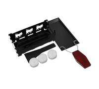 Portable Raclette Cheese Melter Grill with Candles, Black Carbon Steel