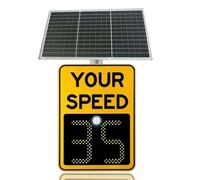 Portable Radar Speed Sign - Solar/Battery Powered SID for Community Speed Awareness, Easy Installation for Temporary Use in High-Risk Locations (20 * 27in)