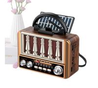 Portable Radio - AM/FM Speaker with Phone Holder,Retro Solar Powered Radio Wireless Speaker | For Adults Elderly Home Desk Bedside Camping Countertop Garden Hiking Adventure