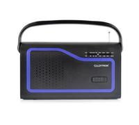 Portable Radio Black Plastic 22x6.5x13cm AM/FM 2-Band Telescopic Handle Carry UK