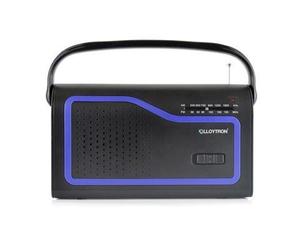 Portable Radio Black Plastic 22x6.5x13cm AM/FM 2-Band Telescopic Handle Carry UK