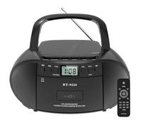 Portable Radio CD Tape Cassette Player, Bluetooth Speaker with USB Playback, AM/FM Radio, Remote Control, AC/Battery Powered Boombox