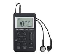 Portable Radio FM/AM Dual Band Stereo Digital Mini Receiver with LCD Display Rechargeable Battery