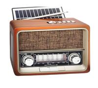 Portable Radio Player FM AM SW with Solar Panel Rechargeable Bluetooth AUX USB