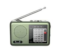 Portable Radio Sturdy Construction Compact Design Small Battery Operated Rechargeable FM/AM Radio Atrovirens