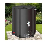 Portable Rainwater Harvesting Tank 50L Water Storage LeakProof ThermoSea Design for Easy Transport & Storage Ideal for Gardening & EcoFriendly Use (Black)