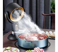 Portable Range Hood, 2 Adjustable Desktop Cooker Hood, USB Rechargeable Wireless Smoke Extractor Fan For Indoor Outdoor Kitchen, RV, Hot Pot, BBQ(Black-gold)