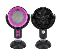 Portable Range Hood, Desktop Range Hood with 2 Speed Exhaust Fan, Detachable Filter, Detachable Oil Collection Cup, USB Powered for Apartment (Black and Purple)