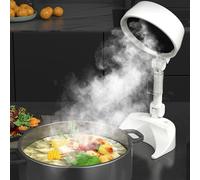 Portable Range Hood, Desktop Range Hood with 3 Speed Exhaust Fan, Double Channel Design, 180 Degree Adjustable Angle, Low Noise, Desktop Kitchen Exhaust Fan for Indoor BBQ, Hot Pot