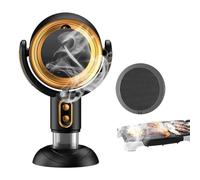 Portable Range Hood with 2 Speed Exhaust Fan, Desktop Range Hood, Detachable Filter Screen Adsorbed Oil, Low Noise Filtering Fumes, Kitchen Exhaust Fan, for BBQ, Hot Pot (Color : Gold)