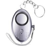 Portable Rape Attack Safety Security Alarm, Self Defence Panic Police Approved Small Personal Anti-theft Security Alarm LED Torch Keyrings for Women, Elderly and Night Walkers (Silver)