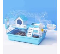 Portable Rat Cage - 2 Layers Dwarf Hamster & Hedgehog Enclosure, Small Animal Habitat & Hideout for Gerbil, Mice, Syrian Dwarf Hamster