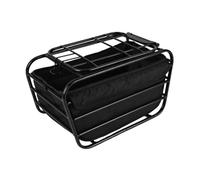 Portable Rear Bike Basket Carrier, Dog Bike Basket with Removable Liner Bag Waterproof Steel Bicycle Basket for Carrying Dogs, Grocery, Pets, Fits Most Rear Racks