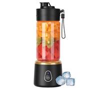 Portable Rechargeable Blender 480ml - USB-C Smoothie Maker, Mini Juicer with 10 Stainless Steel Blades, Self-Cleaning, BPA-Free, Ideal for Travel, Gym, Office - Black