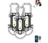 Portable Rechargeable Bright Keychain Flashlight, 1200 Lumens USB Rechargeable Mini LED Torch Phone Charger with 7 Lighting Modes,Waterproof Edc Keychain Light for Camping,Hiking,Emergency (3pc)