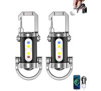 Portable Rechargeable Bright Keychain Flashlight, 1200 Lumens USB Rechargeable Mini LED Torch Phone Charger with 7 Lighting Modes,Waterproof Edc Keychain Light for Camping,Hiking,Emergency (2pc)