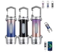 Portable Rechargeable Bright Keychain Flashlight Phone Charger, Mini Keychain Flashlight, 6 Lighting Modes, 300 Lumens Waterproof Keychains Flashlights (3pcs)