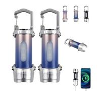 Portable Rechargeable Bright Keychain Flashlight Phone Charger, Mini Keychain Flashlight, 6 Lighting Modes, 300 Lumens Waterproof Keychains Flashlights (2pcs #B)