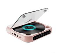 Portable Rechargeable CD Player with Speakers, Anti Skip Technology for Smooth Audio Experience at For Home or in the Car (918 Pink)