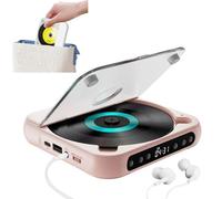 Portable Rechargeable CD Player with Speakers, Rechargeable Small CD Player, Hi-Fi Sound, Players A-B Repeat Bluetooth-Compatible Players USB AUX Playback CarPlayer