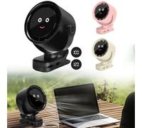 Portable Rechargeable Clip On Fan with Five Speeds and 720 Degree Rotation for Adjustable Breeze in Various Settings (Black)