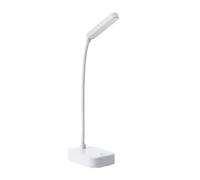 Portable Rechargeable Desk Lamp - Touch Control Flexible Modern Design Battery-Powered Ideal for Office and Home Use (White)