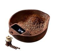 Portable Rechargeable Digital Coffee Scale Cup | 0.3g-1000g Precision Bright LED Screen Silicone Mat | Beige Ideal For Condiments Tea & Beans